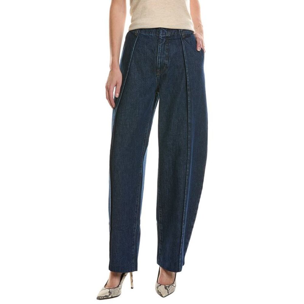 Frame Denim Womens Frame The Bowed Trouser Savoy Jean, Blue